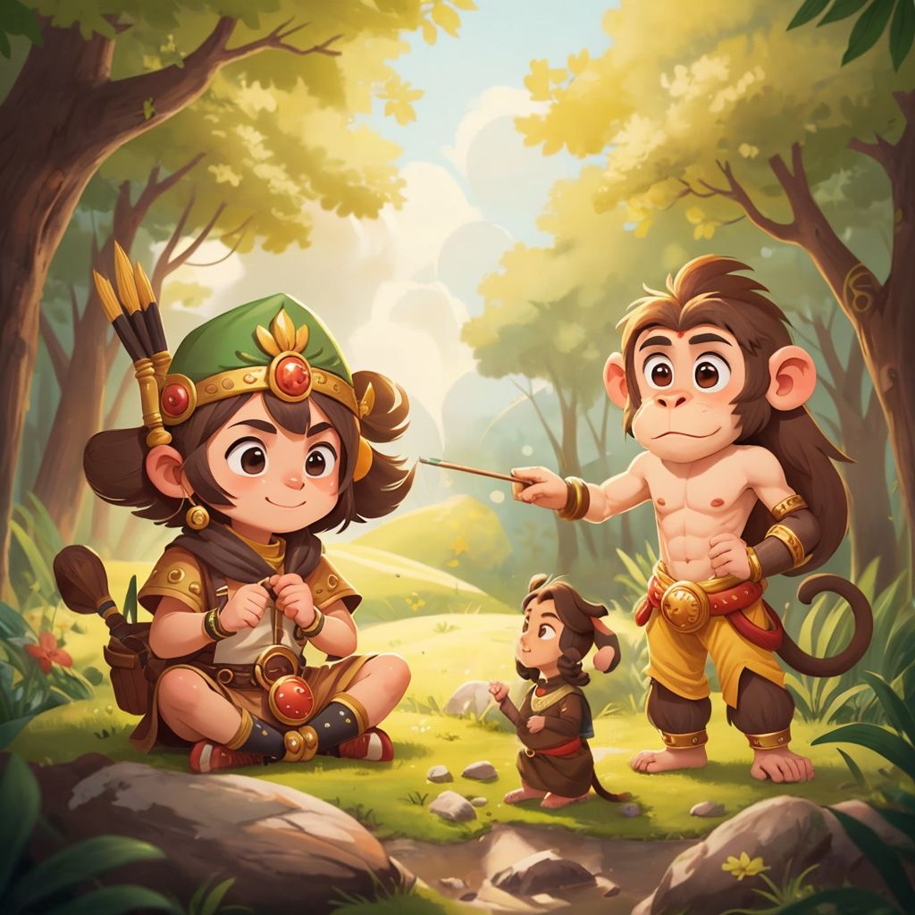 Krishna Meets Hanumanji.         For Arth and Gaura