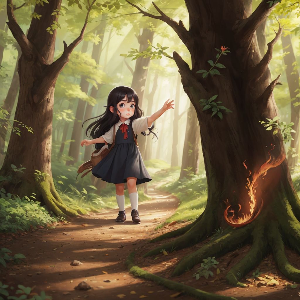 litlle girl and red dragon